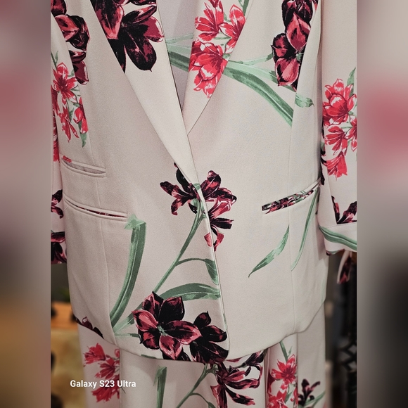 Nine West Purple Pink Floral Print Rosebud Blazer Jacket and Dress Set - Picture 5 of 13